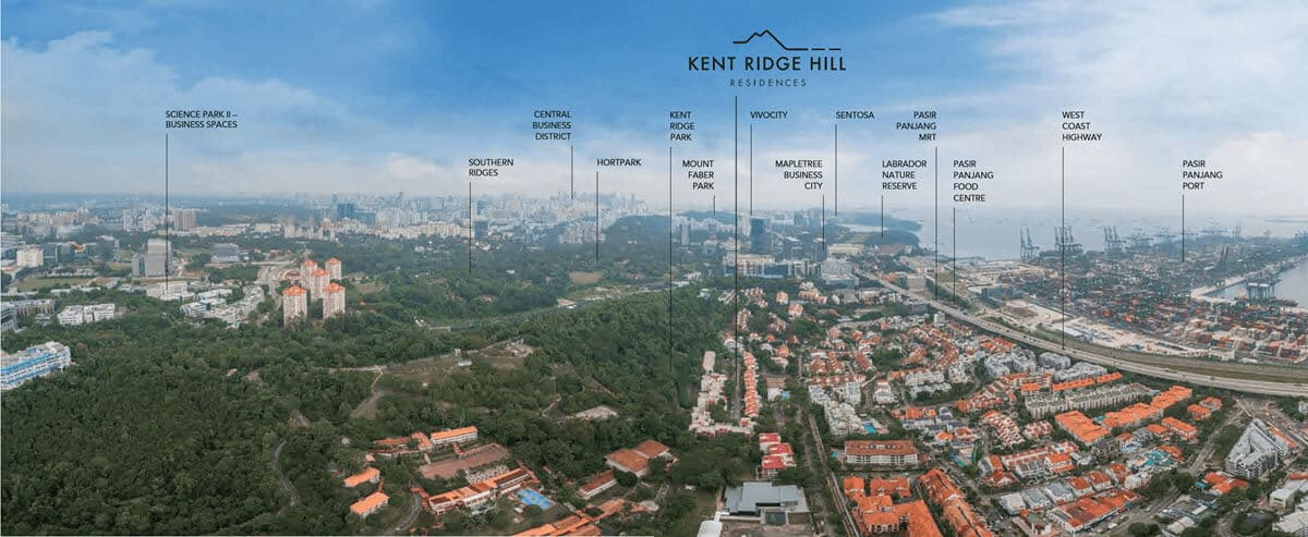 Kent Ridge Hill Residences Location - The sea and the city before you