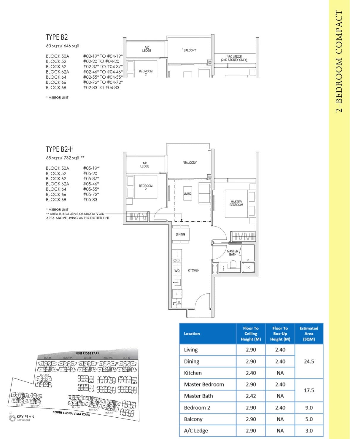 Kent Ridge Hill Residences Showflat Floor Plan 2 Bedroom Compact